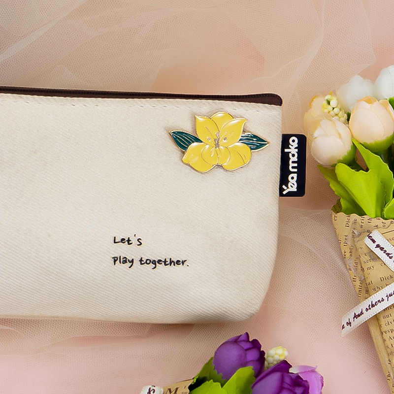 Bros Pin Enamel Bentuk Bunga Matahari Lily Daffodils Peony Camellia Warna-Warni Untuk Hadiah