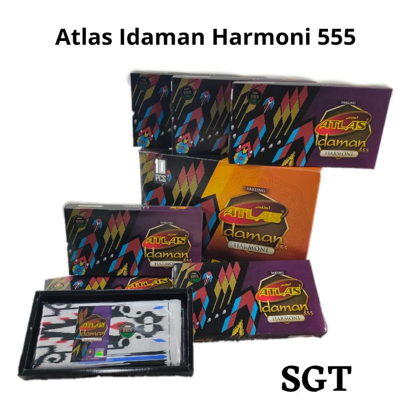 Sarung Atlas Idaman Harmoni 555 SGT Motif BHS Ecer Grosir Termurah SN