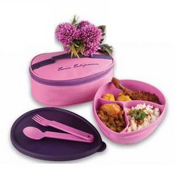 Twin Tulipware OVAL LUNCH SET 1000 ml Wadah Bekal Oval Sekat 3 Tulipware Kita