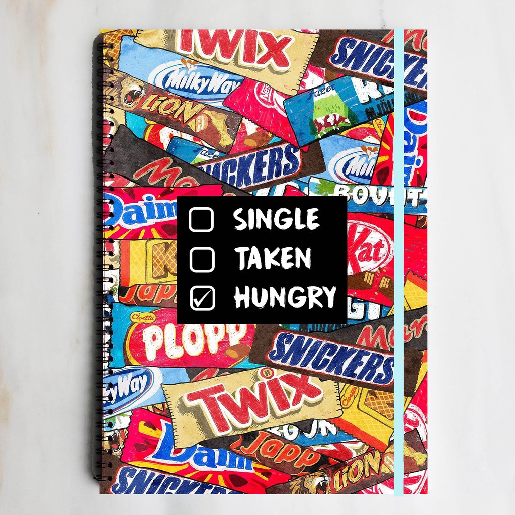 

HUNGRY SNACK Quote Spiral Ruled Notebook Diary Journal Buku Tulis Catatan Sekolah Kuliah