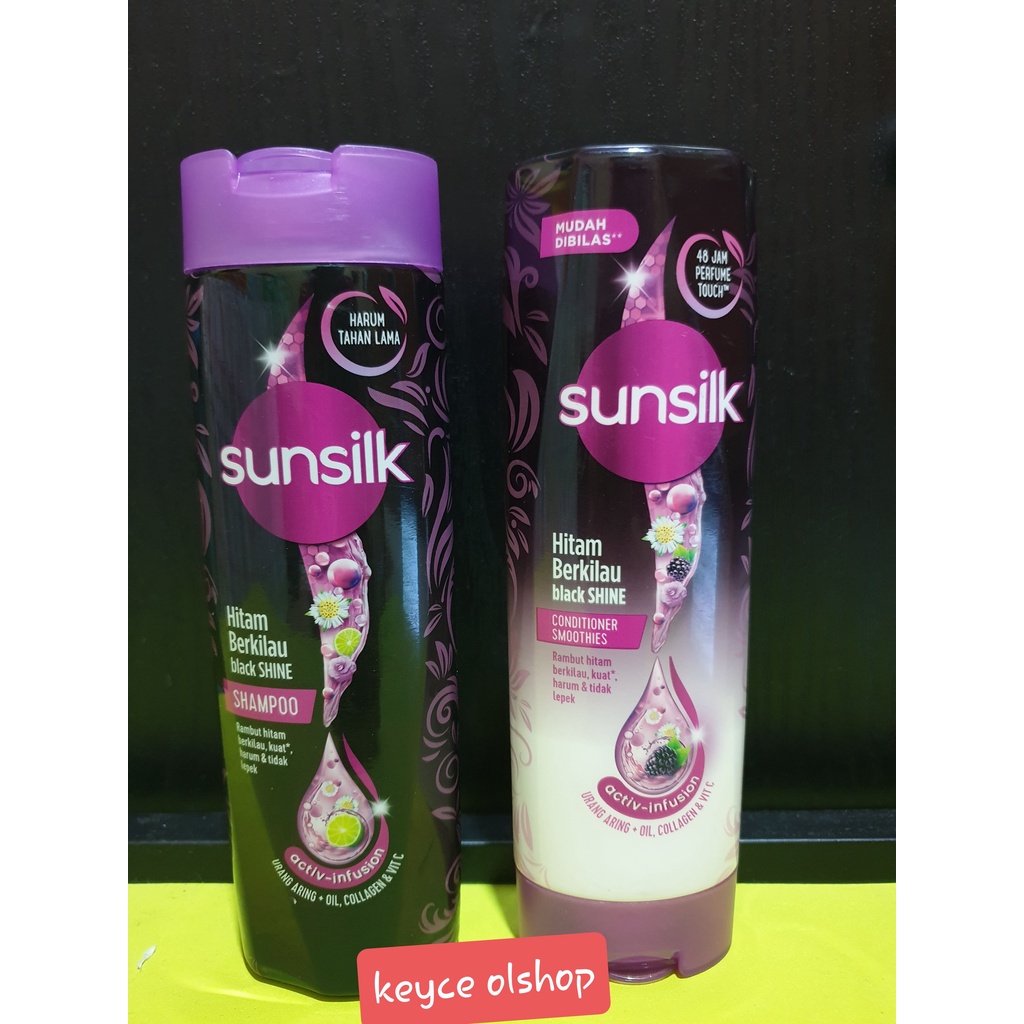 Shampo/sampo/shampoo & conditioner/ konditioner Sunsilk Hitam berkilau 160 ML