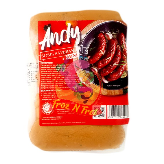 

ANDY Sosis Sapi Bakar Mini 500 Gram (10 Pcs)