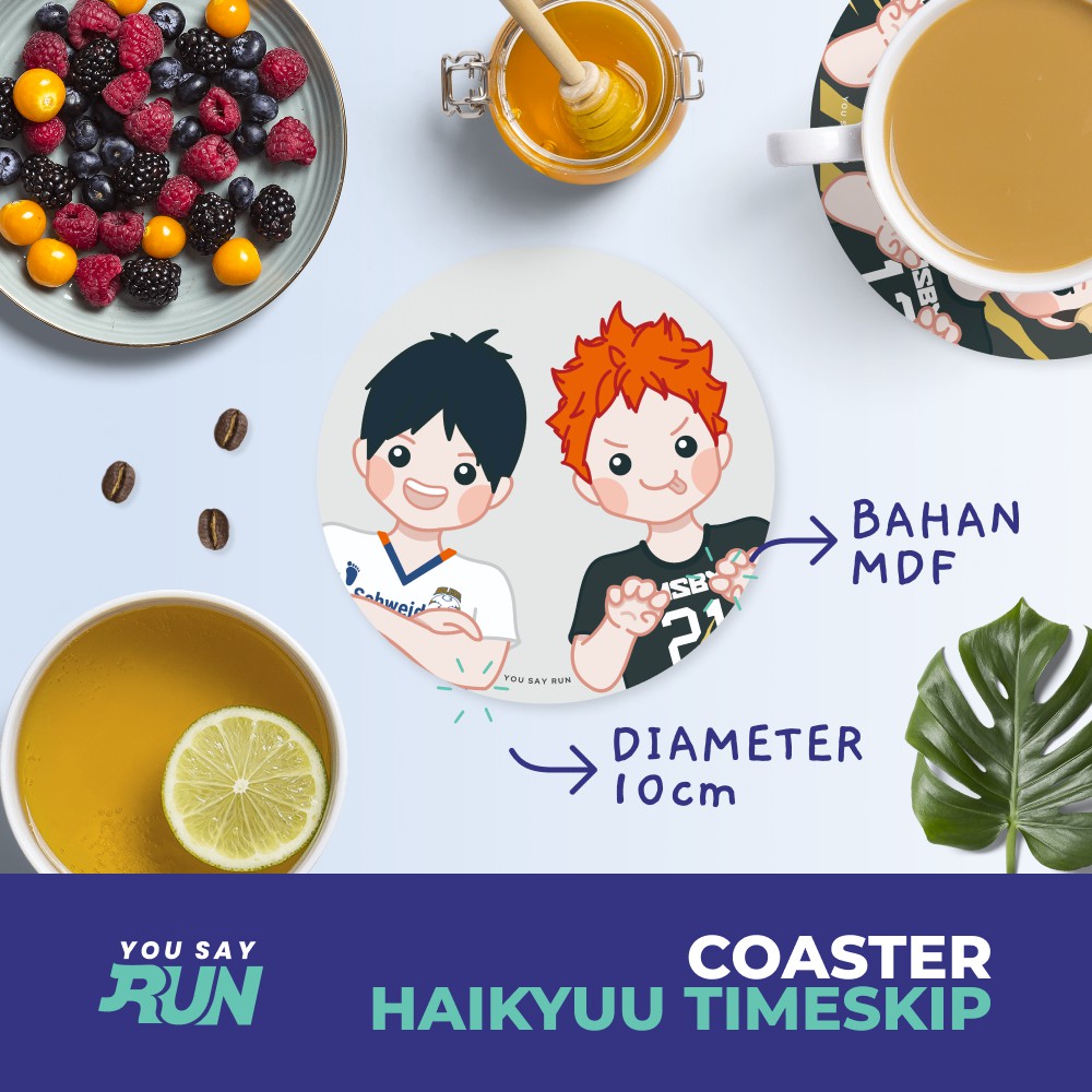 Coaster Haikyuu Timeskip (tatakan gelas anime)