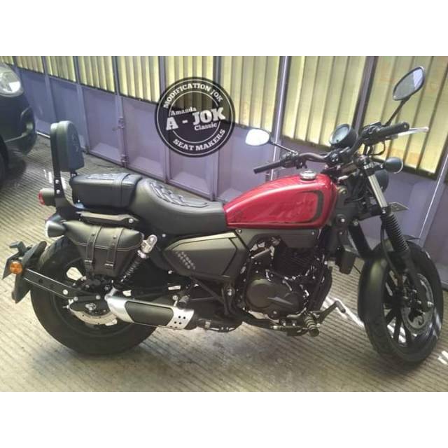 JOK DAN SANDARAN BENELLI MOTOBI EVO CUSTOM MOTIF PRES TIMBUL