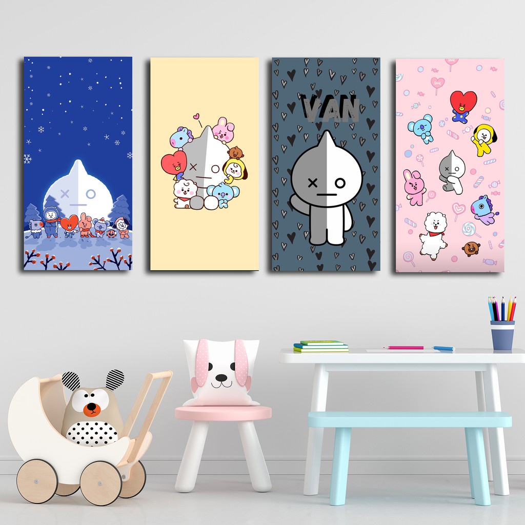 Hiasan Dinding Pajangan Poster BT21 BTS BTS Baby Wall Decor Dekorasi Kamar Rumah Ruang Tamu