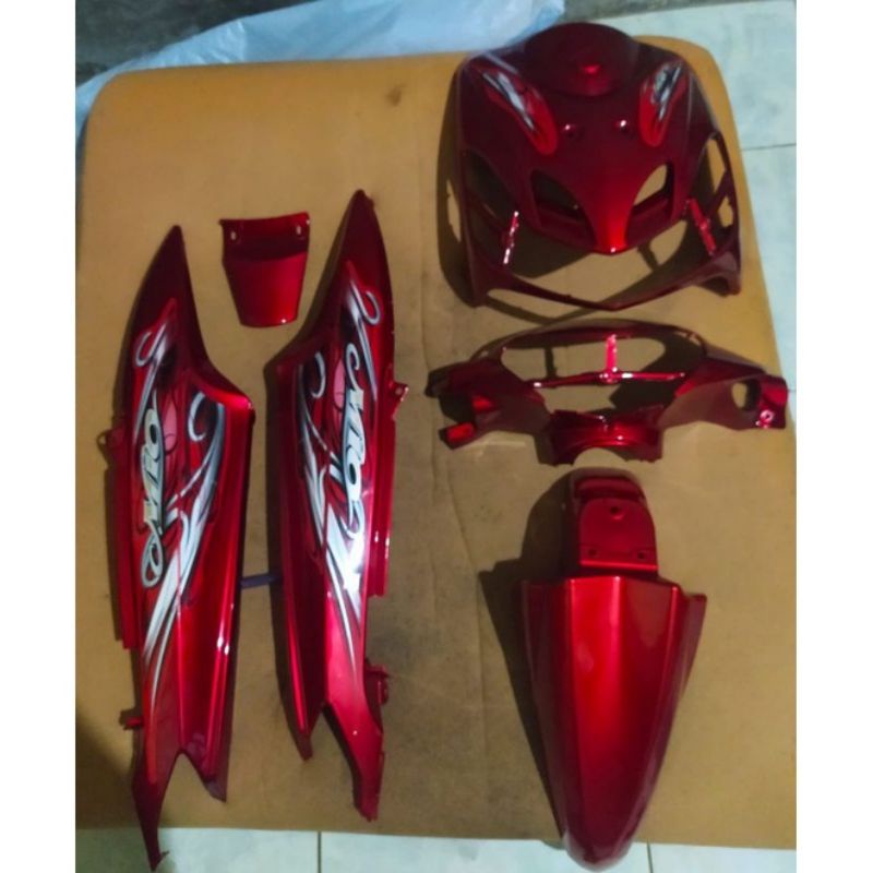 cover body set Mio smile merah marun 2010