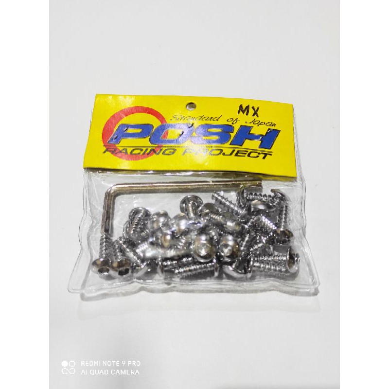 Baut body L crome baut body full set 34pcs baut yamaha MX dan Mio semua motor yamaha posh