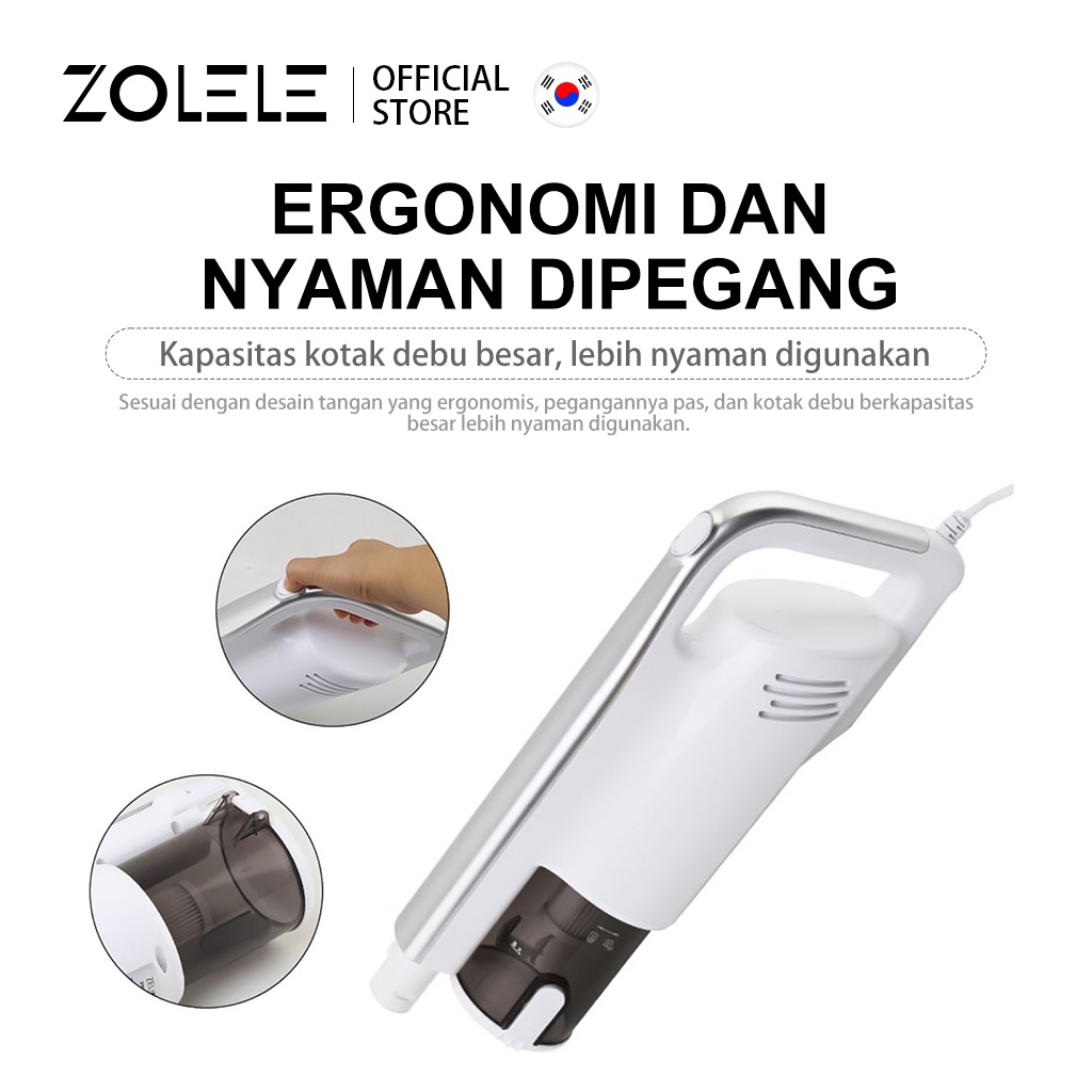 ZOLELE Vacuum Cleaner 13KPa Penyedot Debu Multifungsi 2 in 1 Handheld Mesin 1.2 L Household Silent Kasur Cleaning Machine Steam Spot Portable ZE002