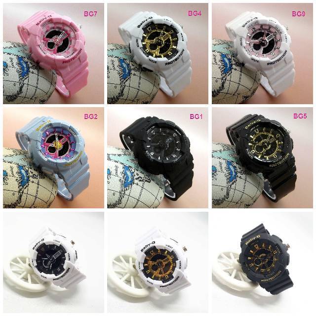 BAYAR DITEMPAT 10 WARNA JAM TANGAN WANITA CASIO G-SHOCK BABY-G GA-110 PINK BGA-110 Dualtime Anti air