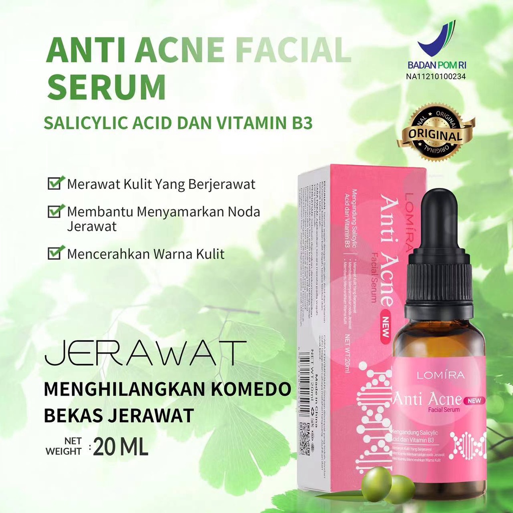 LOMIRA Anti Acne Facial Serum Vit B3 BPOM NA11210100234