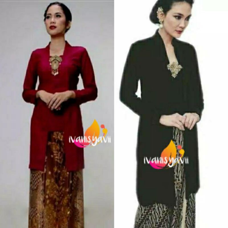 Kebaya Bludru Kutubaru ModeL Body Panjang, WARNA LENGKAP