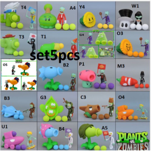 J3 - Mainan plant vs zombie set 5 pcs