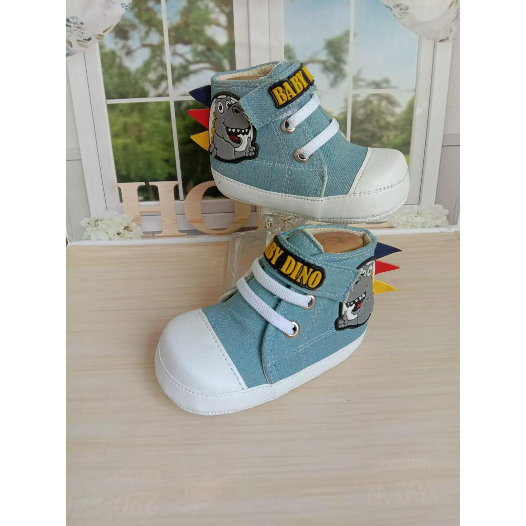 Sepatu Bayi Laki-Laki Prewalkers 0-12 Bulan Terbaru Model Dinosaurus/ Sepatu Bayi Murah