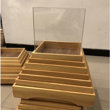 Hantaran Kayu 30x30 Plus Tutup Akrilik Box Seserahan Hantaran Kayu Sama Sisi