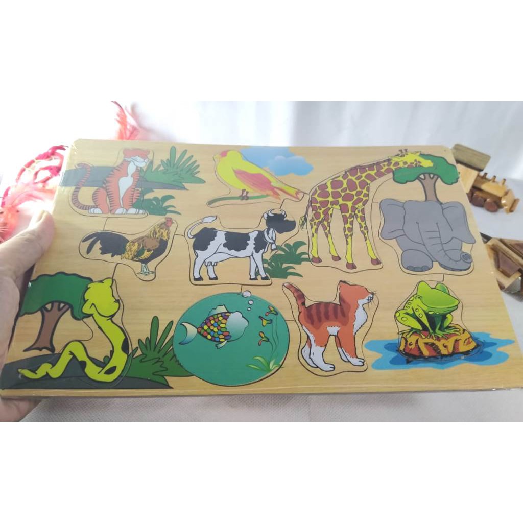 PUZZLE KAYU - MAINAN EDUKASI - PUZZLE GAMBAR HEWAN. Riens Collections