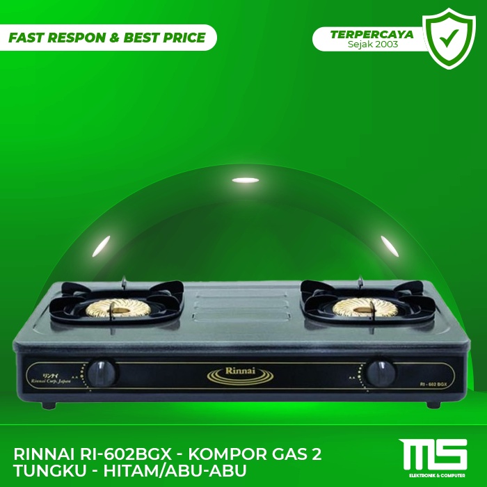 Kompor Gas Rinnai RI-602BGX / Rinnai RI602BGX / Rinnai RI 602 2 Tungku