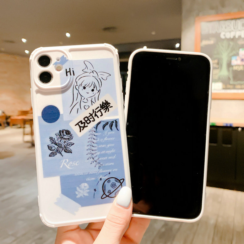 LF| Casing HP Vivo Y1s Y11 Y12i Y12 Y15 Y17 Y19 Y65 Y71 Y91C Y91 Y93 Y95 V11 V5 Lite V5 Plus V5s V9 Z1 Pro S1 Cute Girl Camera Lens Protector Soft Case-5