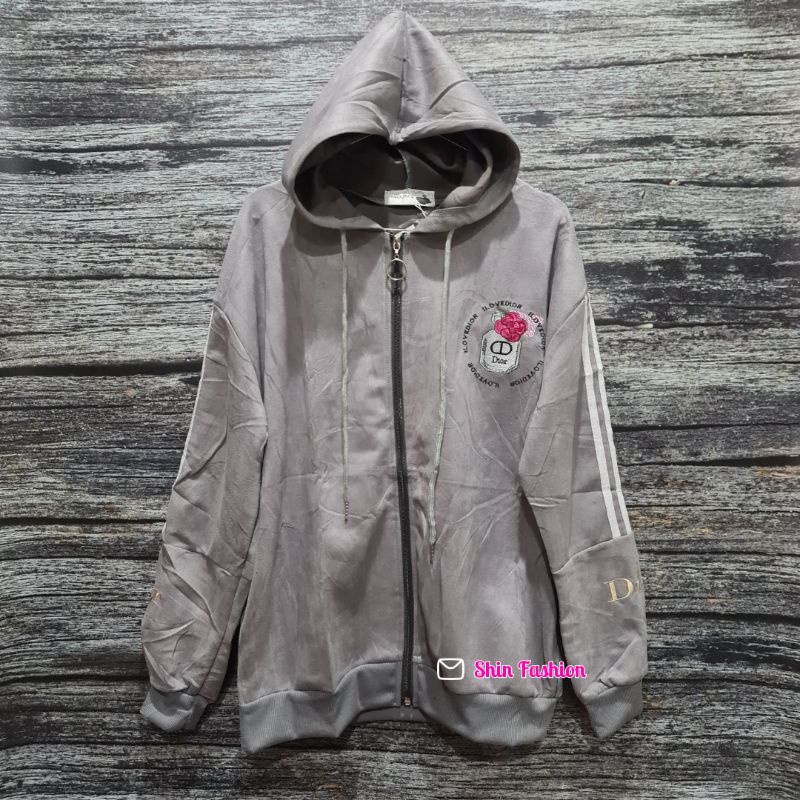 Jaket Suede Import Wanita Fashion XL Besar-Dio New Silver