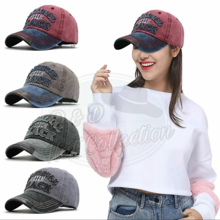 Topi Baseball Denim Import Topi Pria Wanita Original The Black