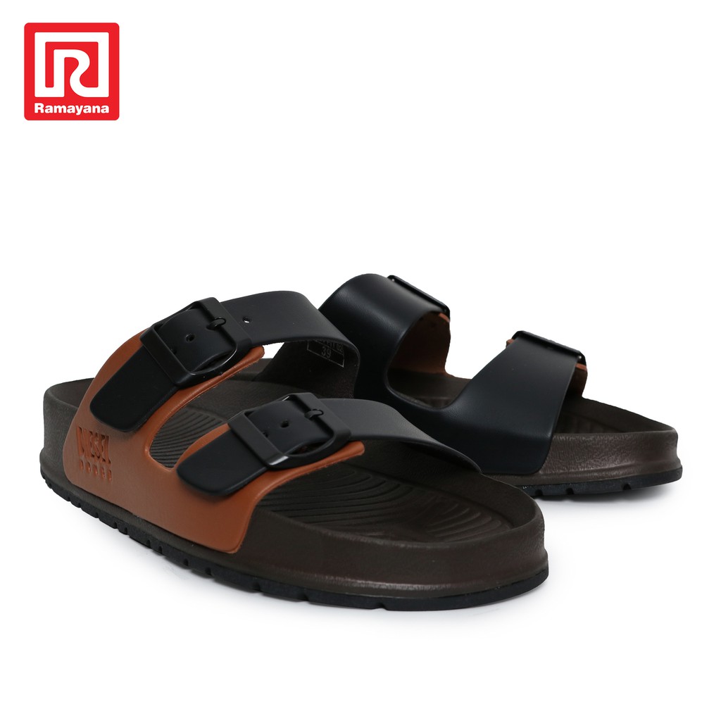  Ramayana  Diesel Sandal  Pria New Fit 02 Hitam Coklat 