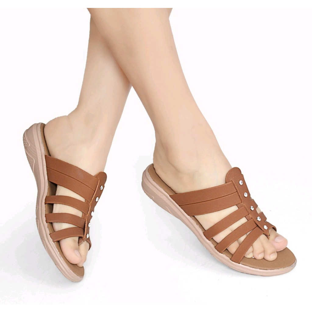 Invincible Sandal Sendal Wanita Selop Slop Slip Casual Murah Terbaru Kekinian