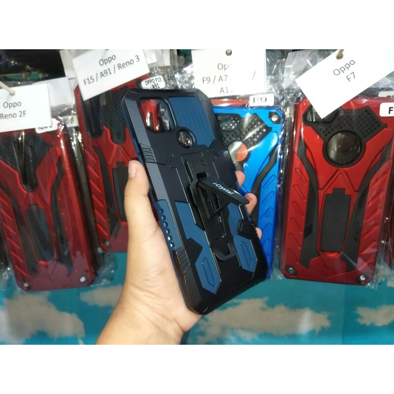 Oppo A15 I-Crystal Robot Silikon Ring Standing Cover Casing HP Hardcase