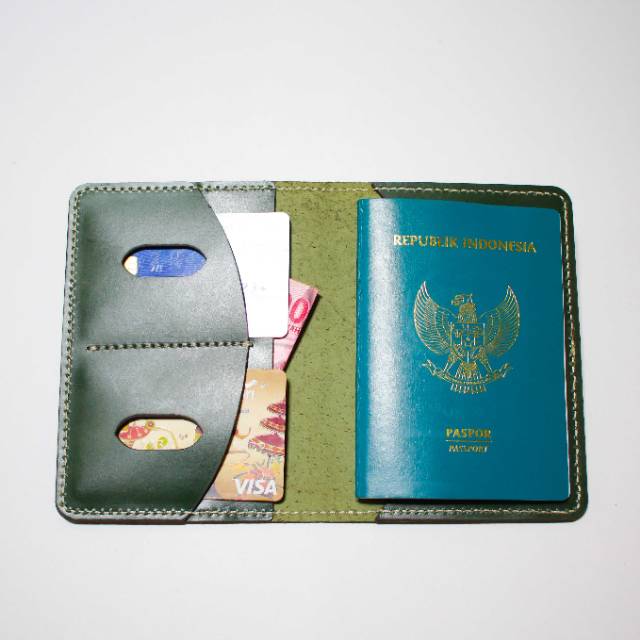 Dompet passport kulit asli free custom grafir nama