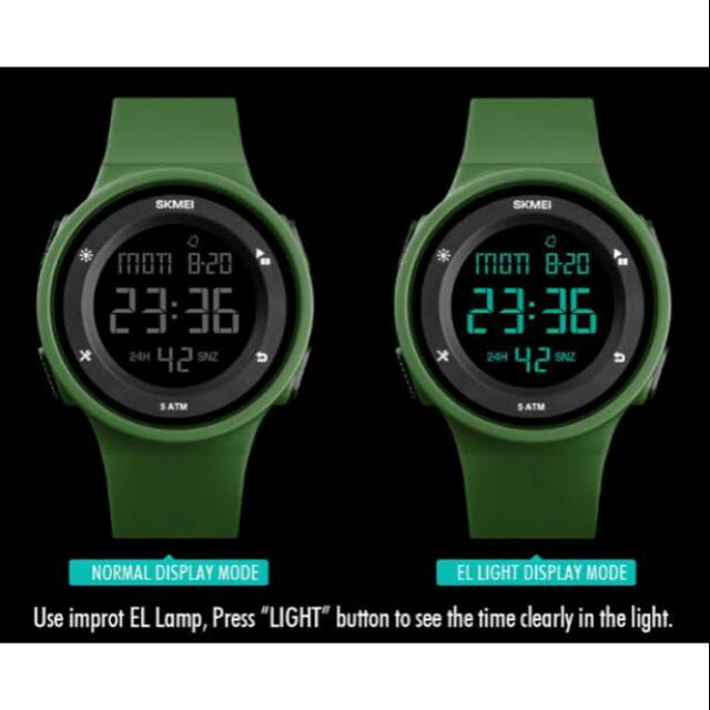 Jam SKMEI 1445 green original WR