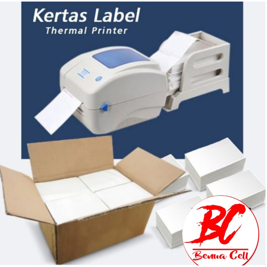 KERTAS TERMAL LABEL CETAK PENGIRIMAN LIPAT // KERTAS THERMAL 100X150 10.000PCS - BC