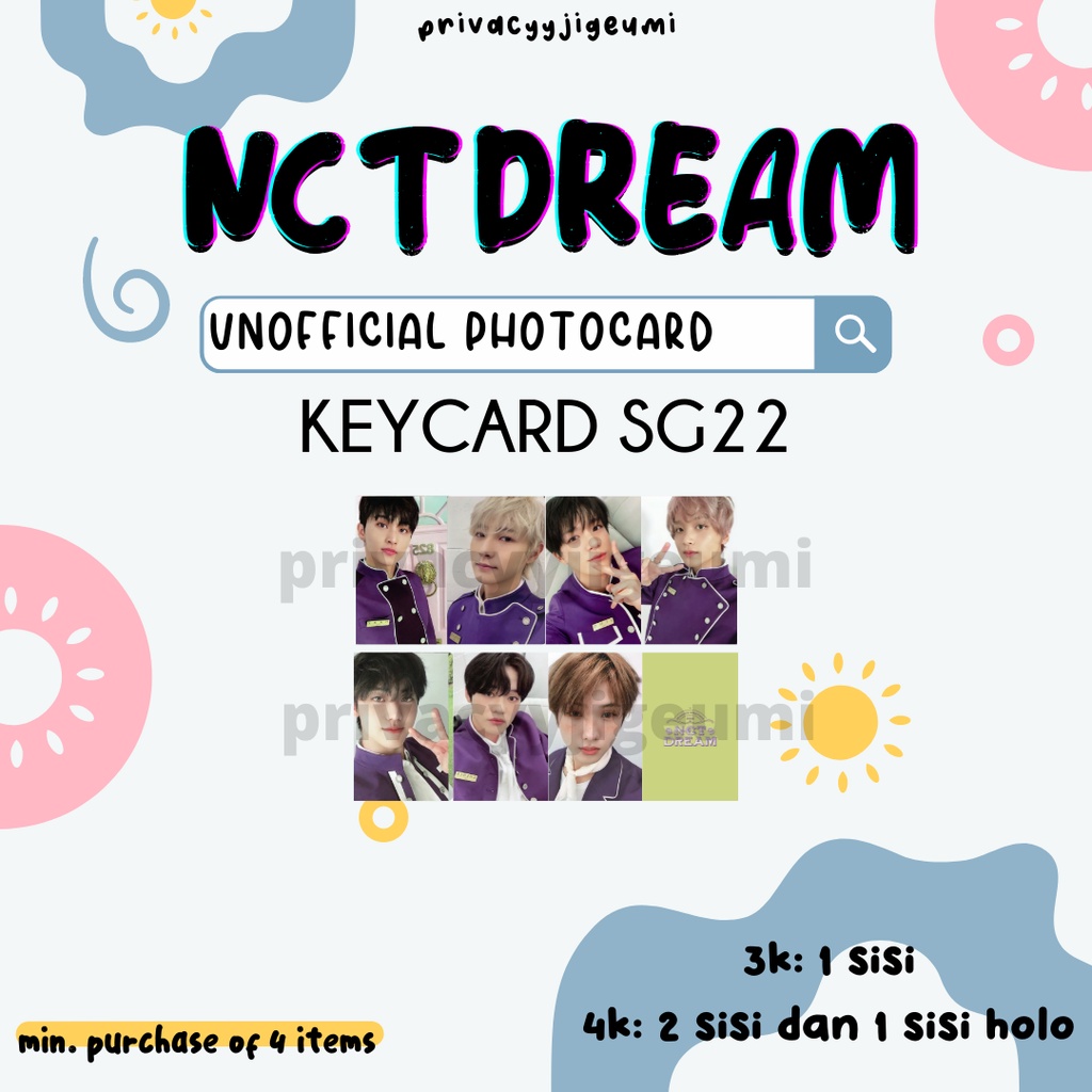 PHOTOCARD PC UNOFFICIAL NCT DREAM KEYCARD SEASON'S GREETING 2022 SG22