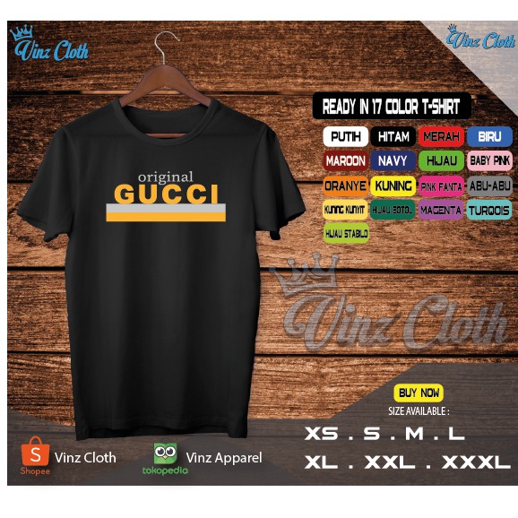 Tshirt Kaos Gucci Original Stripe Pria Wanita Best Quality