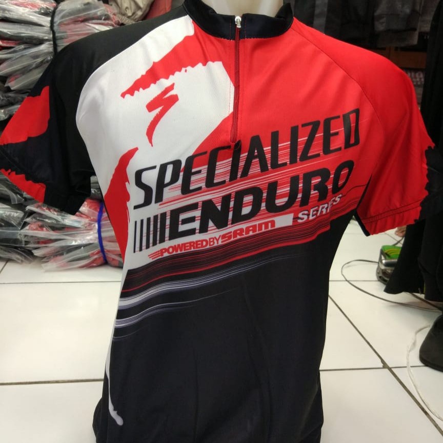 Jersey Sepeda Lengan Pendek Merah