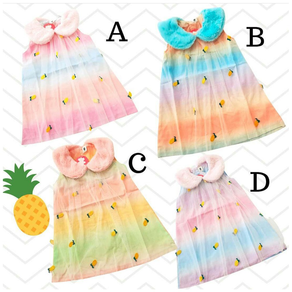 Baju Bayi Perempuan Dress Bayi Rainbow Dye