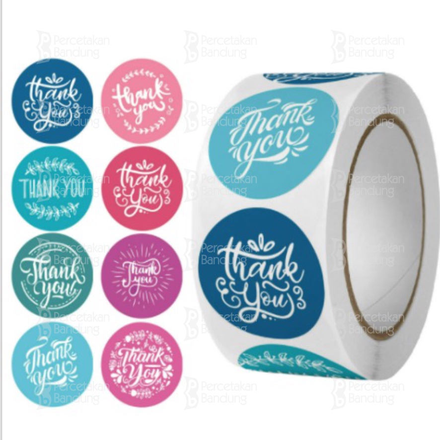 STICKER THANK YOU ||  STIKER TERIMA KASIH || 500 PCS / 1 ROLL || STICKER LABEL MURAH ||-A