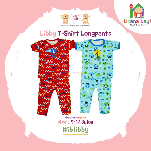 Libby Short Slevee Tees + Casual longpants 9-12 bulan / Baju bayi