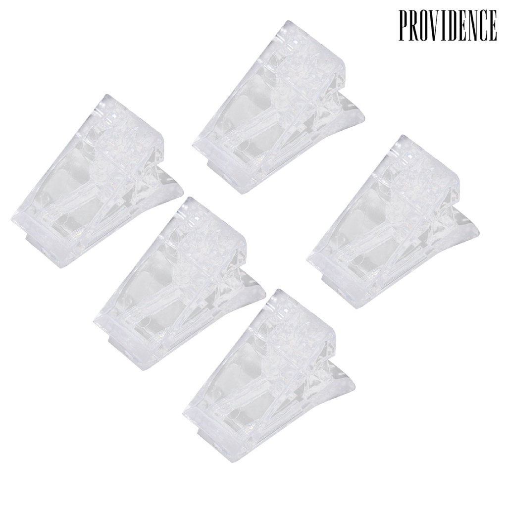 Providence 5Pcs Fix Clips Transparent Eco-friendly Acrylic Faux Fingernail Extension Nail Clippers for Women