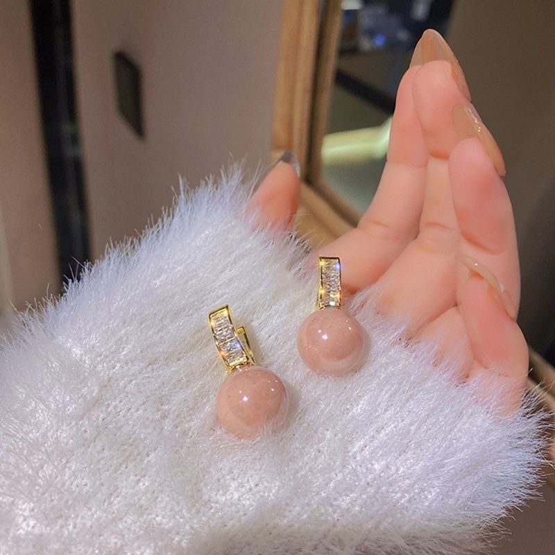 Anting earstud mermaid pink pearl FQ