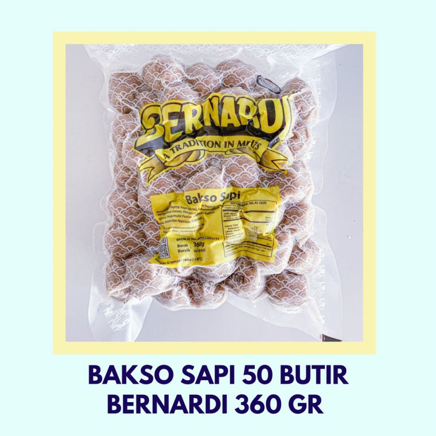 Bernardi Baso / Bakso Sapi Kecil (isi 50 Butir) - FROZEN FOOD