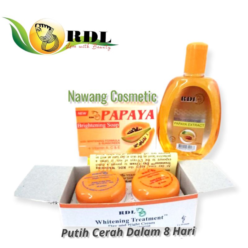 Paket Cream RDL 4In1 | Sabun Papaya RDL+ Cleanser + Cream Siang + Cream Malam