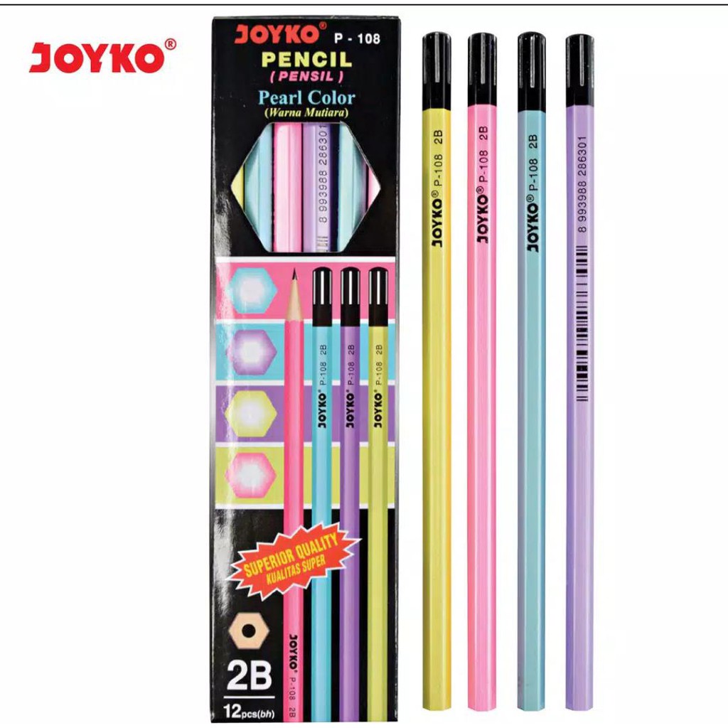 

Pencil / Pensil Joyko P-108 / 2B / Pearl / 1 BOX 12 PCS