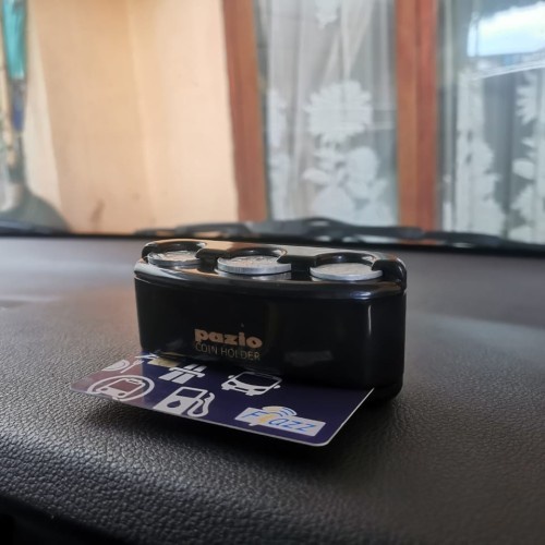 Pazio Car Coin Holder Kotak Koin Mobil + Tempat Kartu Flazz 2 in 1