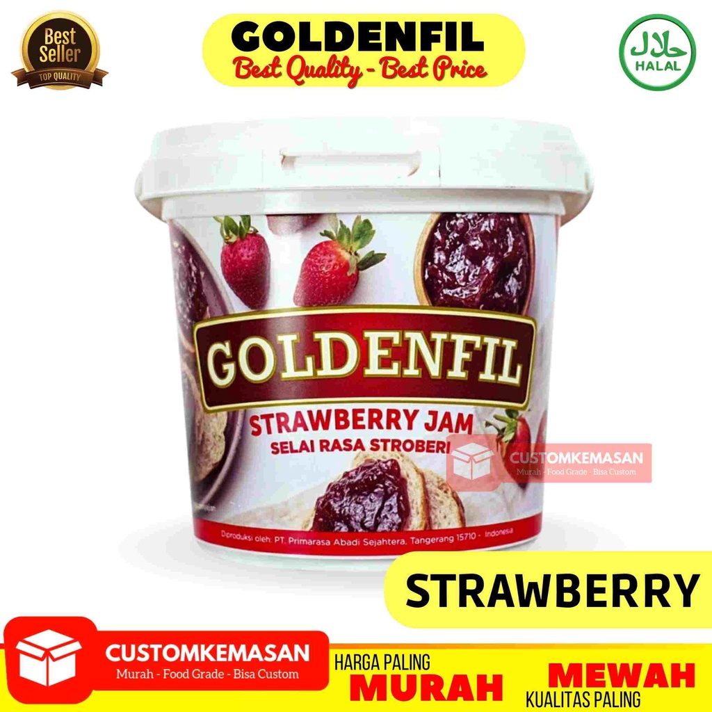 Goldenfil Strawberry / Selai Roti Bakar / Toping Roti / Selai Roti / Selai Coklat /Olesan Roti