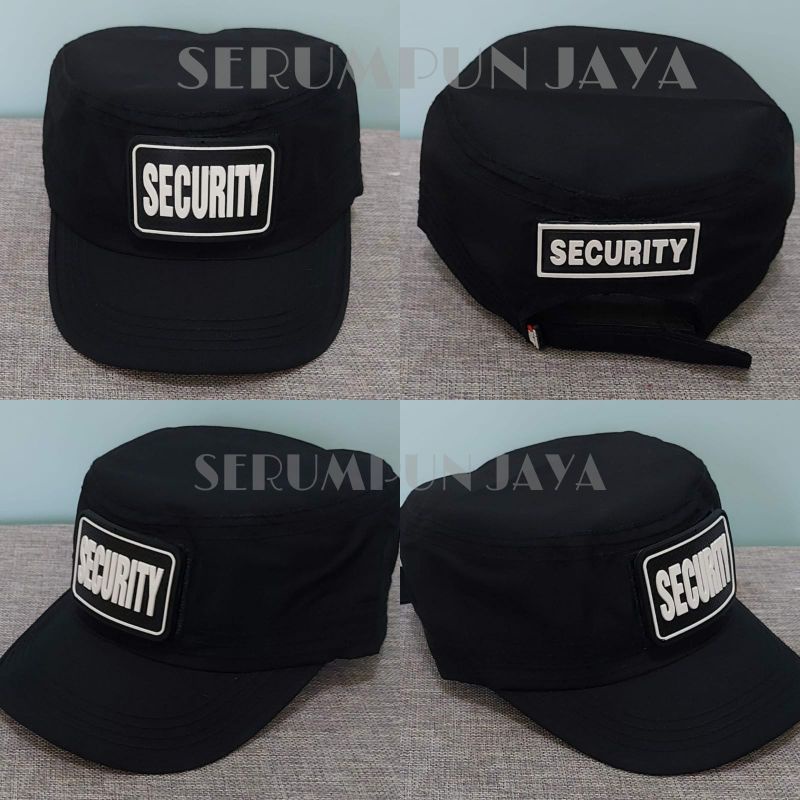 TOPI KOMANDO SECURITY - TOPI KOMANDO TULISAN SECURITY PUTIH VELCRO 2 PATCH