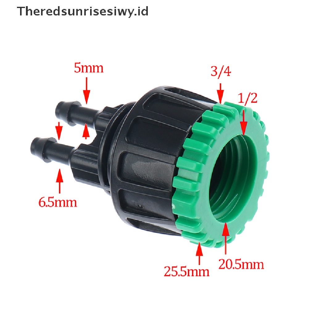 # Alat Rumah Tangga # Adaptor Konektor Selang Irigasi Taman 1 / 4 &quot;Ke 1 / 2&quot; 3 / 4 &quot;Female Y 4 / 7&quot;