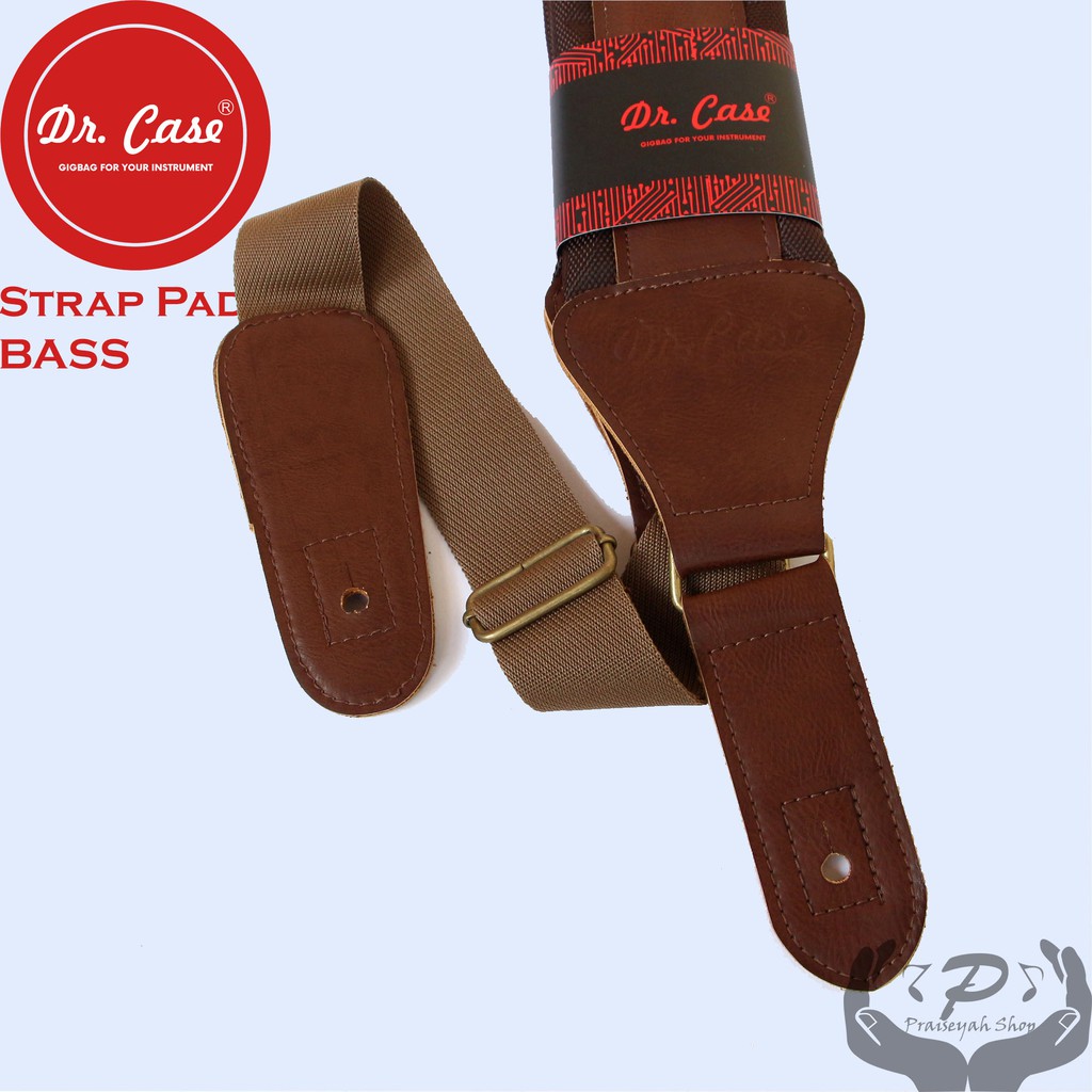 Strap Gitar Bass Cokelat Dr Case Padded Series Tebal Kuat Nyaman Empuk