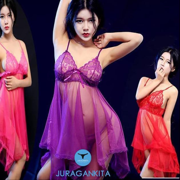 ST 0770 JK026 DRESS SESERAHAN TRANSPARAN SEKSI WARNA MERAH DRESS SEKSI DRESS WANITA 