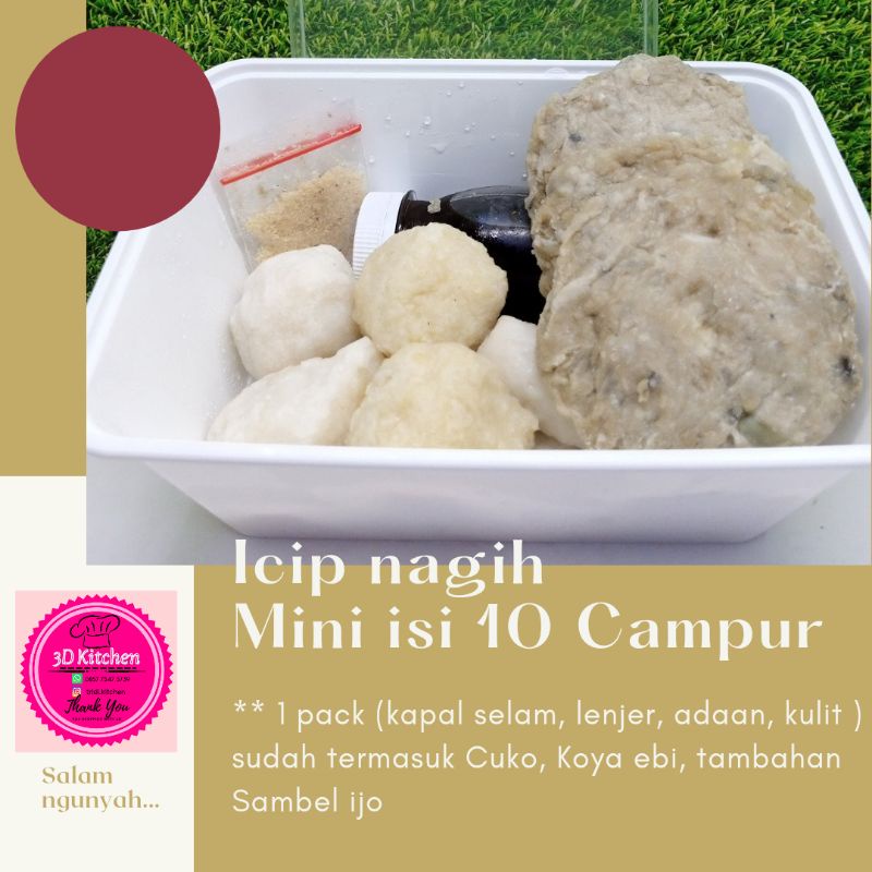 

Pempek mini 3D Icip10 campur