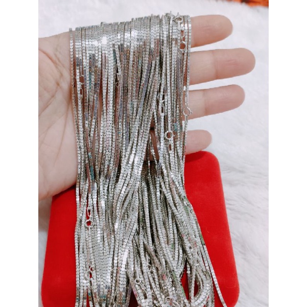 KALUNG PERAK 925 MILANO KACA WARNA SILVER