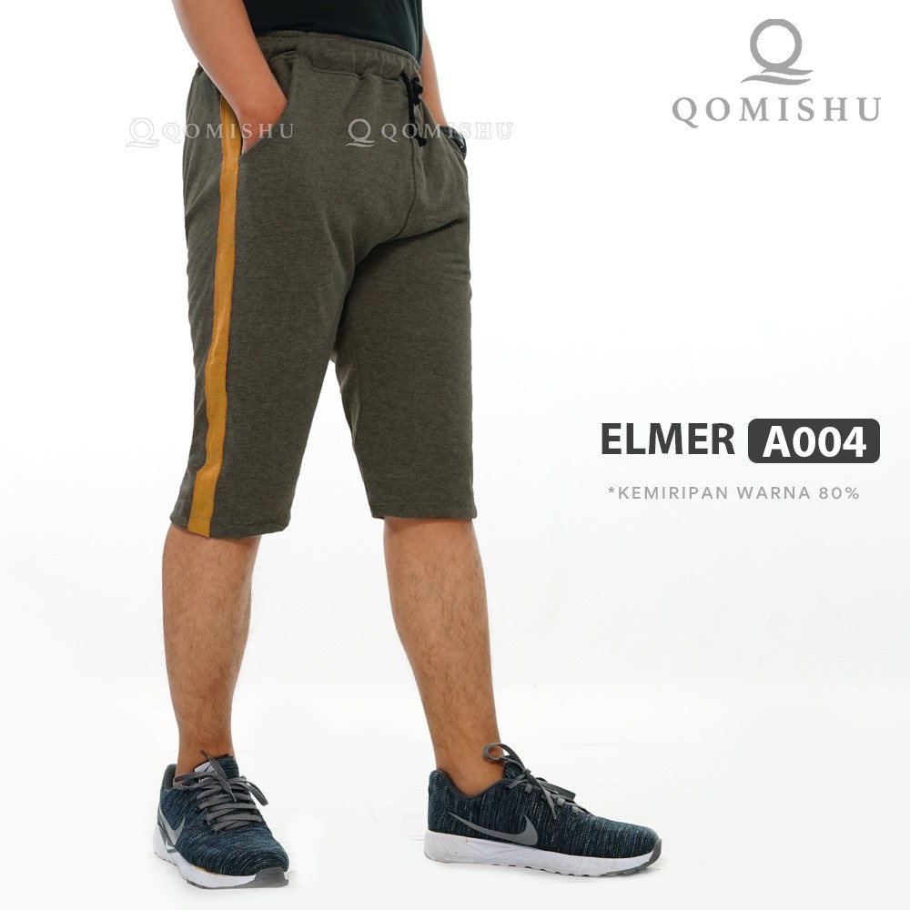 QOMISHU Short Pants Celana Pendek Pria Santai Murah Bahan Baby Terry Tebal Lembut ELMER