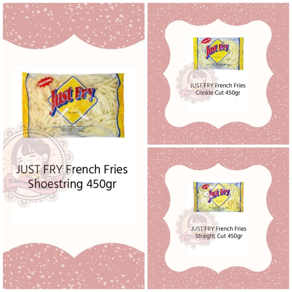

KENTANG GORENG FRENCH FRIES JUST FRY 450GR - CRINKLE CUT/SHOESTRING CUT/STRAIGHT CUT